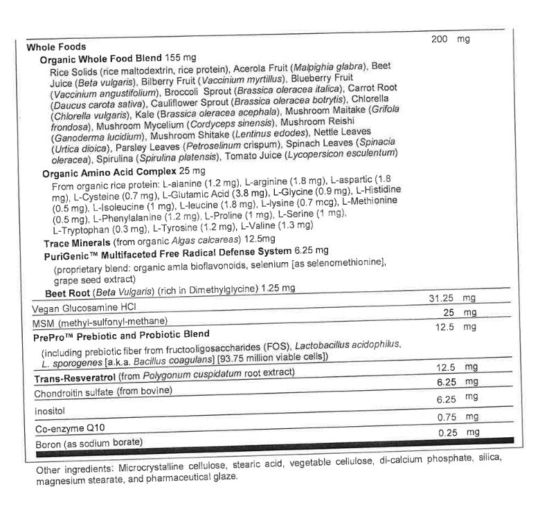 Beyond Tangy Tangerine 2.0 Tablets – 120 Tablets supplement facts (2)