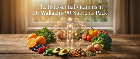 Dr Wallach's 16 essential vitamins in the 90 Nutrients pack