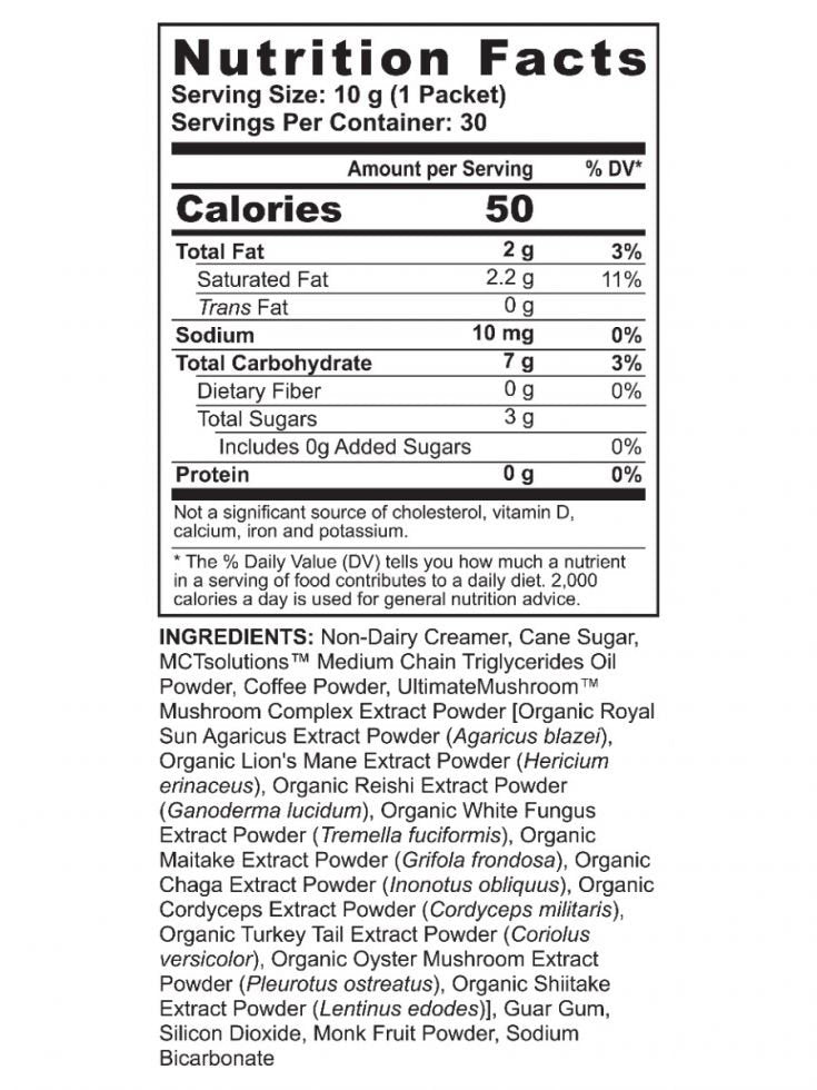 Tazza Di Vita Café Ganoderma Latte+ nutrition information