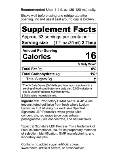 FreeLife GoChi supplement facts