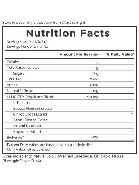 Brain Booster 90 Nutrients Pack – BeneYou SMART Stiks product specifications