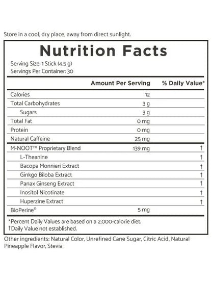 Brain Booster 90 Nutrients Pack – BeneYou SMART Stiks product specifications