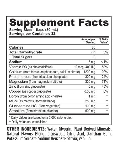Beyond Osteo Fx Liquid – 32 oz supplement facts