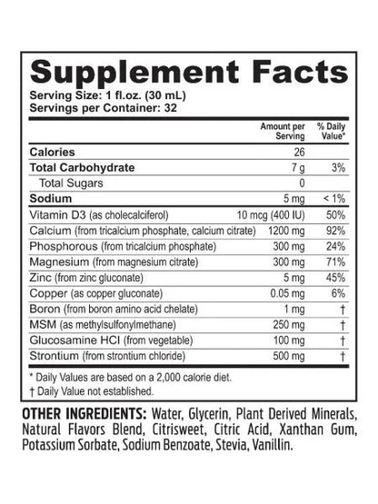 Beyond Osteo Fx Liquid – 32 oz supplement facts