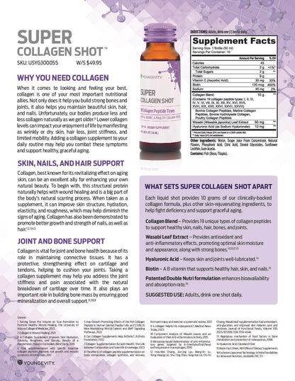 Super Collagen Shot product information sheet