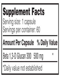 ryl beta500 beta glucan supplement facts